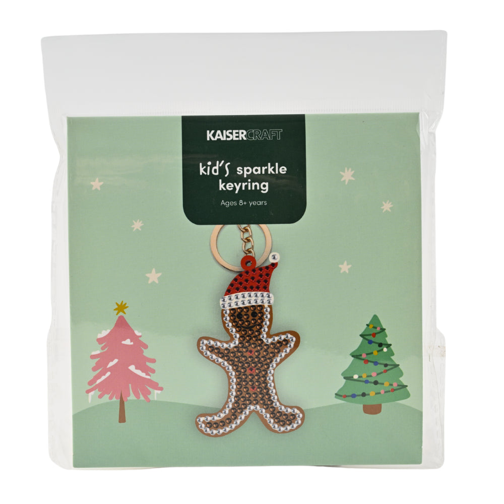 Christmas Sparkle Keyring - Gingerbread Man
